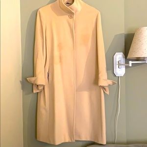 Soft cream italian wool coat mid calf length